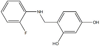 4-{[(2-fluorophenyl)amino]methyl}benzene-1,3-diol Struktur