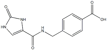 4-{[(2-oxo-2,3-dihydro-1H-imidazol-4-yl)formamido]methyl}benzoic acid Struktur