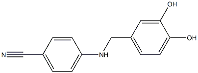 4-{[(3,4-dihydroxyphenyl)methyl]amino}benzonitrile Struktur