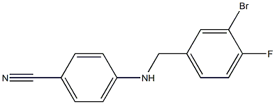 4-{[(3-bromo-4-fluorophenyl)methyl]amino}benzonitrile Struktur