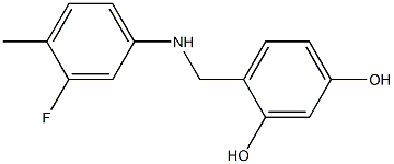 4-{[(3-fluoro-4-methylphenyl)amino]methyl}benzene-1,3-diol Struktur