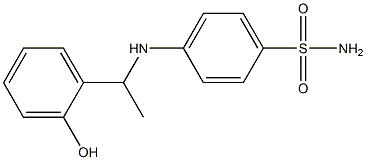 4-{[1-(2-hydroxyphenyl)ethyl]amino}benzene-1-sulfonamide Struktur