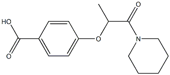 4-{[1-oxo-1-(piperidin-1-yl)propan-2-yl]oxy}benzoic acid Struktur