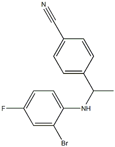 4-{1-[(2-bromo-4-fluorophenyl)amino]ethyl}benzonitrile Struktur