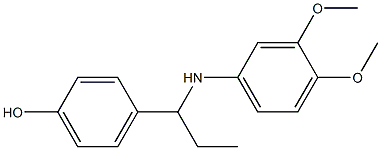 4-{1-[(3,4-dimethoxyphenyl)amino]propyl}phenol Struktur