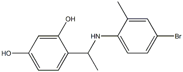 4-{1-[(4-bromo-2-methylphenyl)amino]ethyl}benzene-1,3-diol Struktur