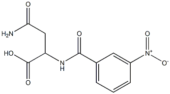 4-amino-2-[(3-nitrobenzoyl)amino]-4-oxobutanoic acid Struktur