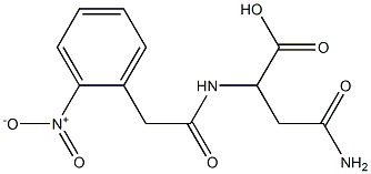 4-amino-2-{[(2-nitrophenyl)acetyl]amino}-4-oxobutanoic acid Struktur