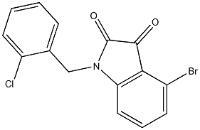 4-bromo-1-[(2-chlorophenyl)methyl]-2,3-dihydro-1H-indole-2,3-dione Struktur