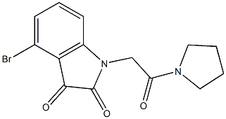 4-bromo-1-[2-oxo-2-(pyrrolidin-1-yl)ethyl]-2,3-dihydro-1H-indole-2,3-dione Struktur