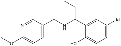 4-bromo-2-(1-{[(6-methoxypyridin-3-yl)methyl]amino}propyl)phenol Struktur