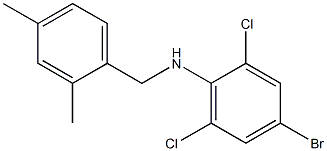 4-bromo-2,6-dichloro-N-[(2,4-dimethylphenyl)methyl]aniline Struktur