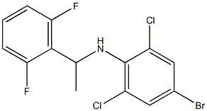 4-bromo-2,6-dichloro-N-[1-(2,6-difluorophenyl)ethyl]aniline Struktur