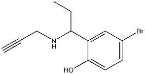 4-bromo-2-[1-(prop-2-yn-1-ylamino)propyl]phenol Struktur