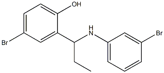 4-bromo-2-{1-[(3-bromophenyl)amino]propyl}phenol Struktur