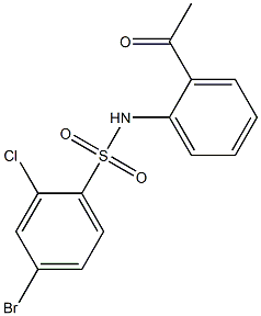 4-bromo-2-chloro-N-(2-acetylphenyl)benzene-1-sulfonamide Struktur