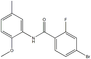 4-bromo-2-fluoro-N-(2-methoxy-5-methylphenyl)benzamide Struktur