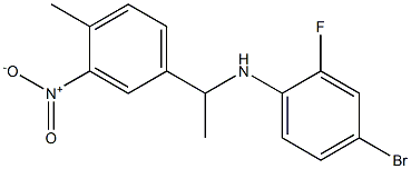 4-bromo-2-fluoro-N-[1-(4-methyl-3-nitrophenyl)ethyl]aniline Struktur