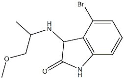 4-bromo-3-[(1-methoxypropan-2-yl)amino]-2,3-dihydro-1H-indol-2-one Struktur