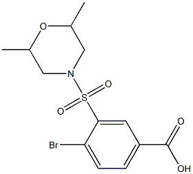 4-bromo-3-[(2,6-dimethylmorpholine-4-)sulfonyl]benzoic acid Struktur