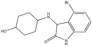 4-bromo-3-[(4-hydroxycyclohexyl)amino]-2,3-dihydro-1H-indol-2-one Struktur