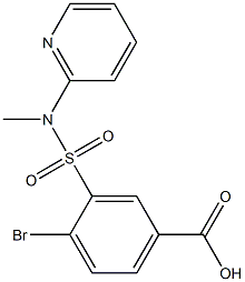 4-bromo-3-[methyl(pyridin-2-yl)sulfamoyl]benzoic acid Struktur