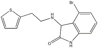 4-bromo-3-{[2-(thiophen-2-yl)ethyl]amino}-2,3-dihydro-1H-indol-2-one Struktur