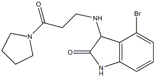 4-bromo-3-{[3-oxo-3-(pyrrolidin-1-yl)propyl]amino}-2,3-dihydro-1H-indol-2-one Struktur