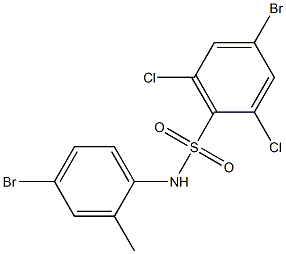 4-bromo-N-(4-bromo-2-methylphenyl)-2,6-dichlorobenzene-1-sulfonamide Struktur