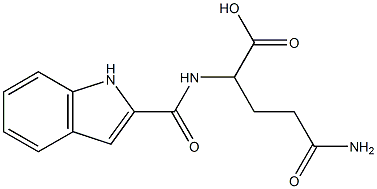 4-carbamoyl-2-(1H-indol-2-ylformamido)butanoic acid Struktur