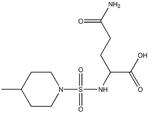 4-carbamoyl-2-{[(4-methylpiperidine-1-)sulfonyl]amino}butanoic acid Struktur