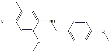 4-chloro-2-methoxy-N-[(4-methoxyphenyl)methyl]-5-methylaniline Struktur