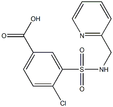 4-chloro-3-[(pyridin-2-ylmethyl)sulfamoyl]benzoic acid Struktur