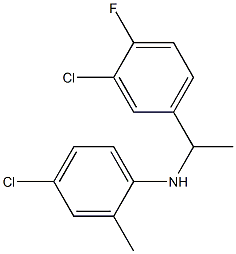 4-chloro-N-[1-(3-chloro-4-fluorophenyl)ethyl]-2-methylaniline Struktur