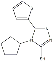 4-cyclopentyl-5-(thiophen-2-yl)-4H-1,2,4-triazole-3-thiol Struktur