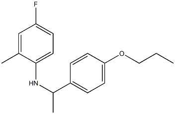 4-fluoro-2-methyl-N-[1-(4-propoxyphenyl)ethyl]aniline Struktur