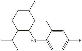 4-fluoro-2-methyl-N-[5-methyl-2-(propan-2-yl)cyclohexyl]aniline Struktur