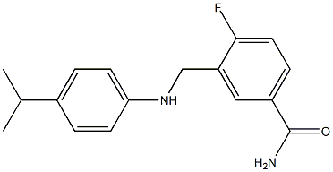 4-fluoro-3-({[4-(propan-2-yl)phenyl]amino}methyl)benzamide Struktur