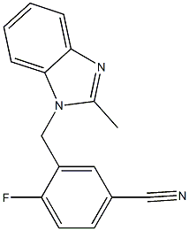 4-fluoro-3-[(2-methyl-1H-benzimidazol-1-yl)methyl]benzonitrile Struktur