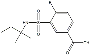 4-fluoro-3-[(2-methylbutan-2-yl)sulfamoyl]benzoic acid Struktur