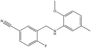 4-fluoro-3-{[(2-methoxy-5-methylphenyl)amino]methyl}benzonitrile Struktur