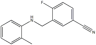 4-fluoro-3-{[(2-methylphenyl)amino]methyl}benzonitrile Struktur