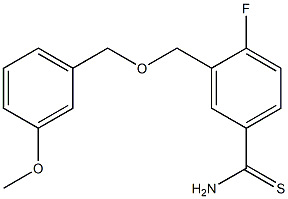 4-fluoro-3-{[(3-methoxyphenyl)methoxy]methyl}benzene-1-carbothioamide Struktur