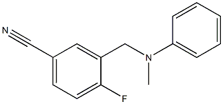 4-fluoro-3-{[methyl(phenyl)amino]methyl}benzonitrile Struktur