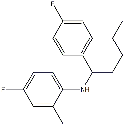 4-fluoro-N-[1-(4-fluorophenyl)pentyl]-2-methylaniline Struktur