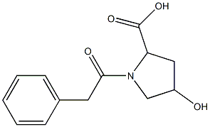 4-hydroxy-1-(2-phenylacetyl)pyrrolidine-2-carboxylic acid Struktur