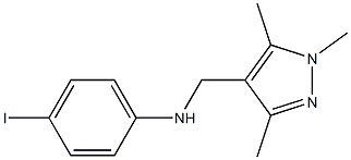 4-iodo-N-[(1,3,5-trimethyl-1H-pyrazol-4-yl)methyl]aniline Struktur