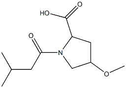 4-methoxy-1-(3-methylbutanoyl)pyrrolidine-2-carboxylic acid Struktur