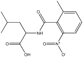 4-methyl-2-[(2-methyl-6-nitrophenyl)formamido]pentanoic acid Struktur