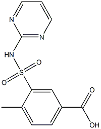 4-methyl-3-(pyrimidin-2-ylsulfamoyl)benzoic acid Struktur